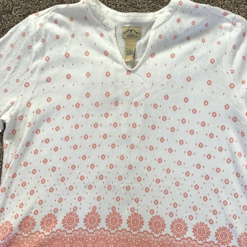 Women’s Blue Mountain 3/4 Sleeve Top Sz 1X - Picture 4 of 7